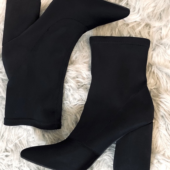 Fashion Nova Sock Block Heel Booties Size 9 - Picture 2 of 11